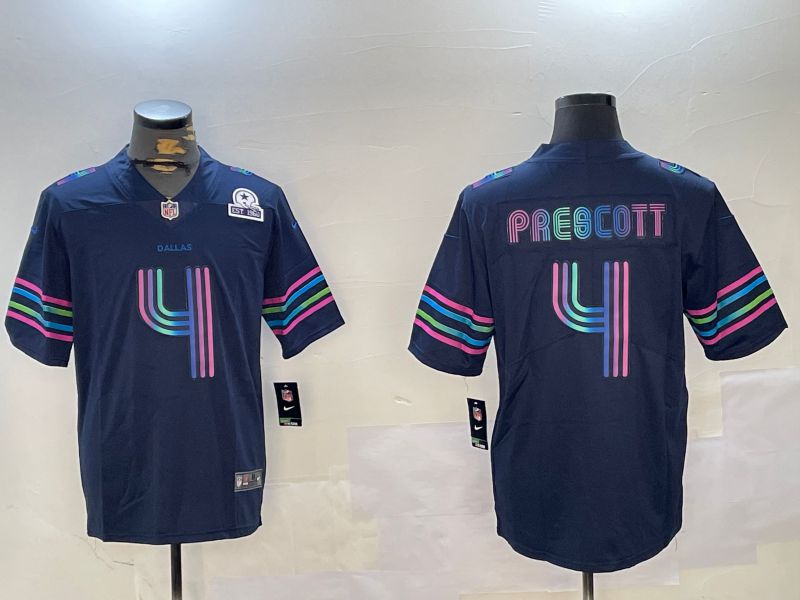 Men Dallas Cowboys #4 Prescott Blue City Edition 2024 Nike Limited NFL Jersey style 3->dallas cowboys->NFL Jersey